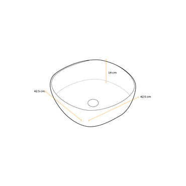 Bowl Loza (A0085) Mod.Cuadrado Marmoleado Blanco C/ Negro 42.5X42.5X14 Fratelli