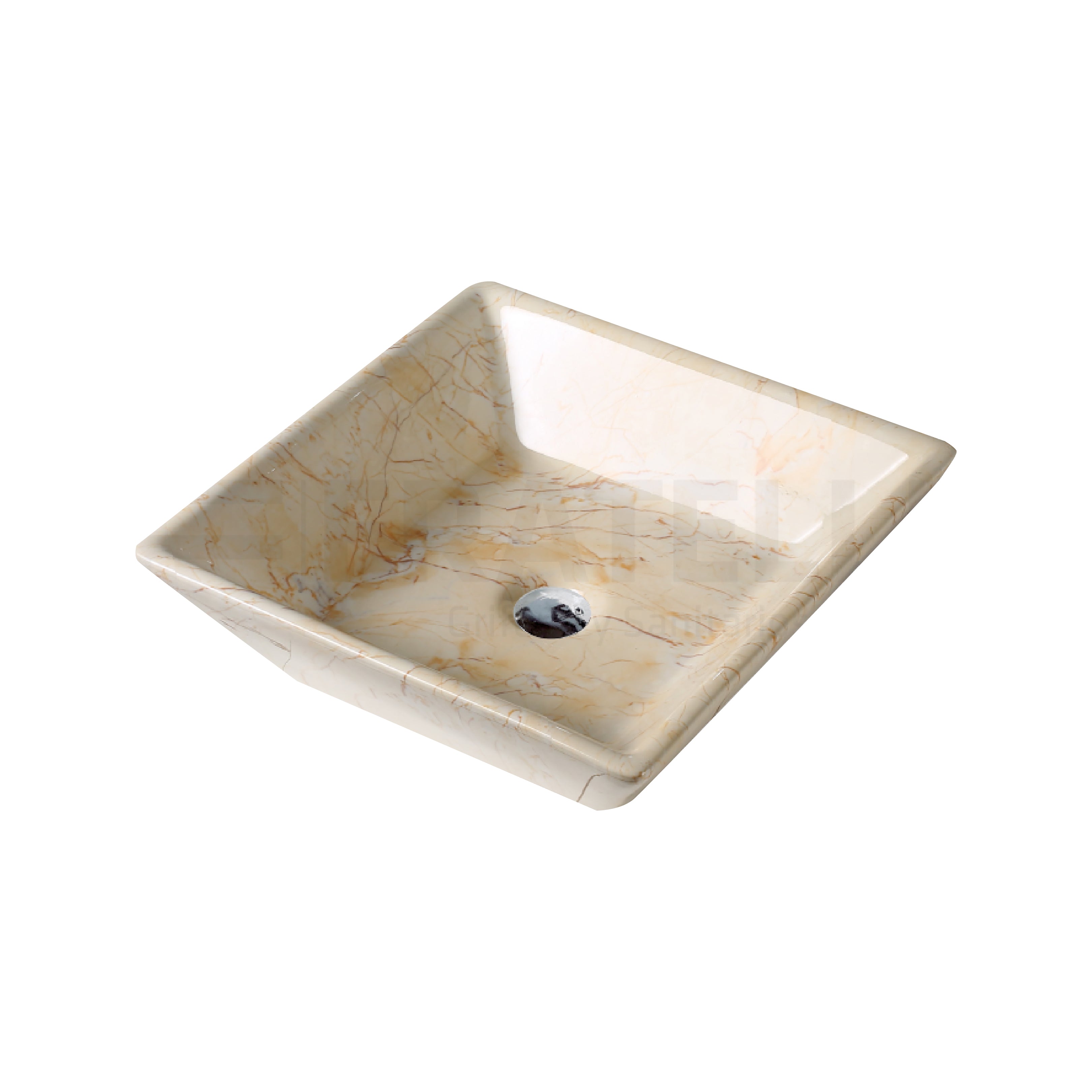 BOWL LOZA (A00115) MOD.CUADRADO MARMOLEADO BONE 42 X42X13 FRATELLI