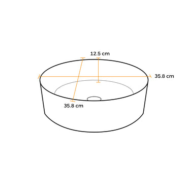 Bowl Loza (223) Mod. Circular Dorado Con Negro 36.5X36.5X12 Fratelli
