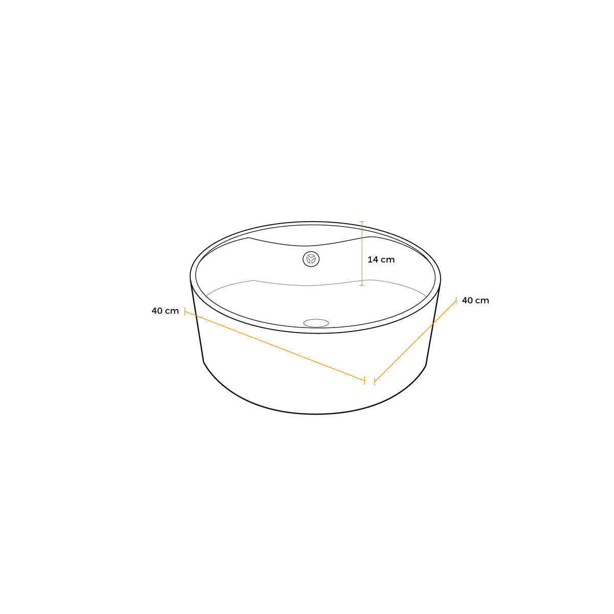 Bowl Loza (P008-2) Mod. Redondo Blanco Con Dorado 42X42X17.5 Fratelli