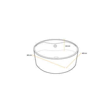 Bowl Loza (P008-2) Mod. Redondo Blanco Con Dorado 42X42X17.5 Fratelli