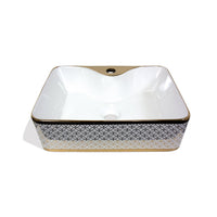Bowl Loza (526 D) Mod. Cuadrado  Dorado Con Blanco 50X40X15 Fratelli