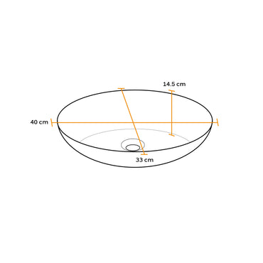 Bowl Loza (035-Bl) Mod.Ovalado Blanco C/Dorado Texturado 40X33X14.5 - Fratelli