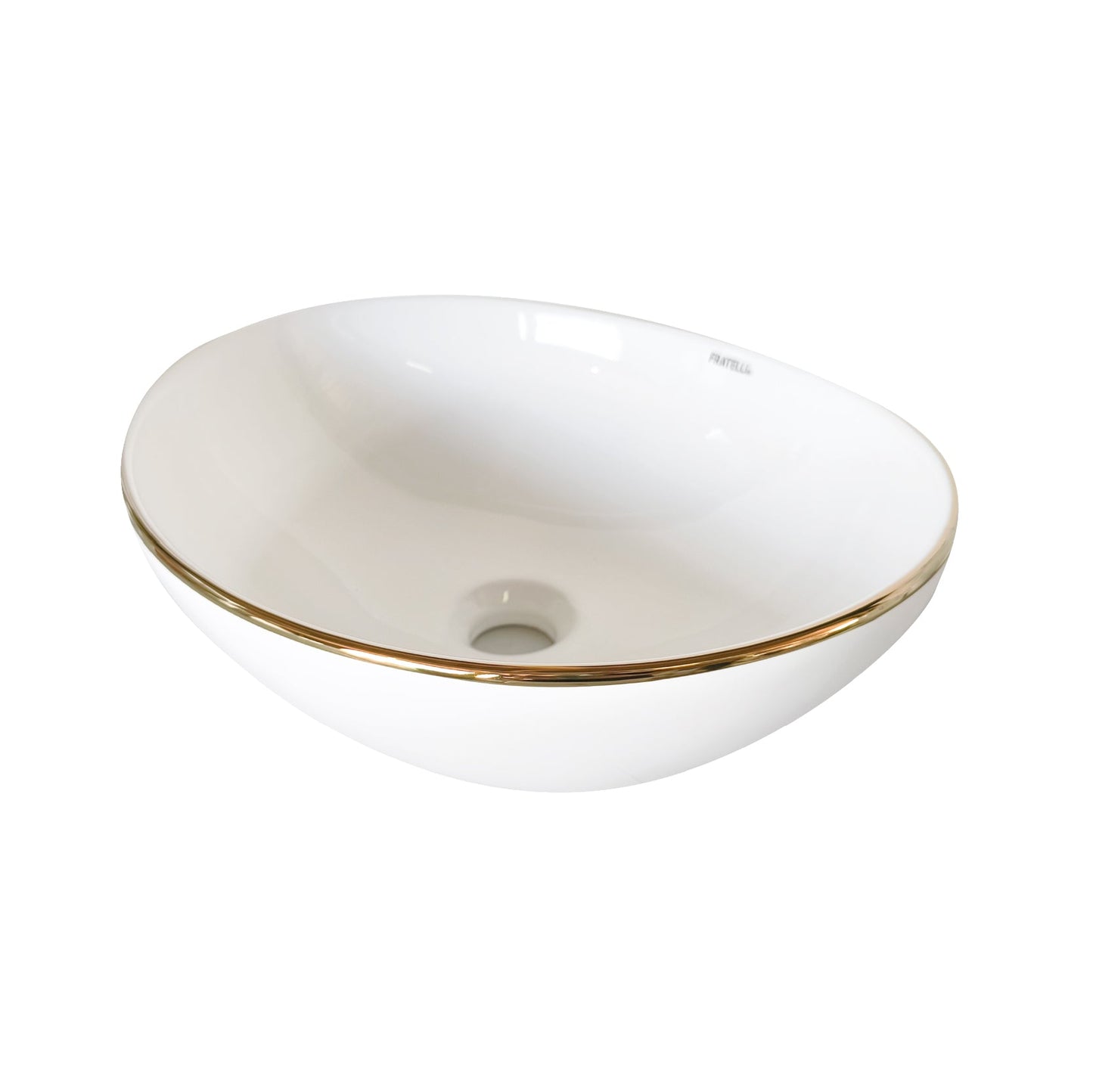 Bowl Loza (035-G1) Mod.Ovalado Blanco C/Dorado 40X33X14.5 - Fratelli