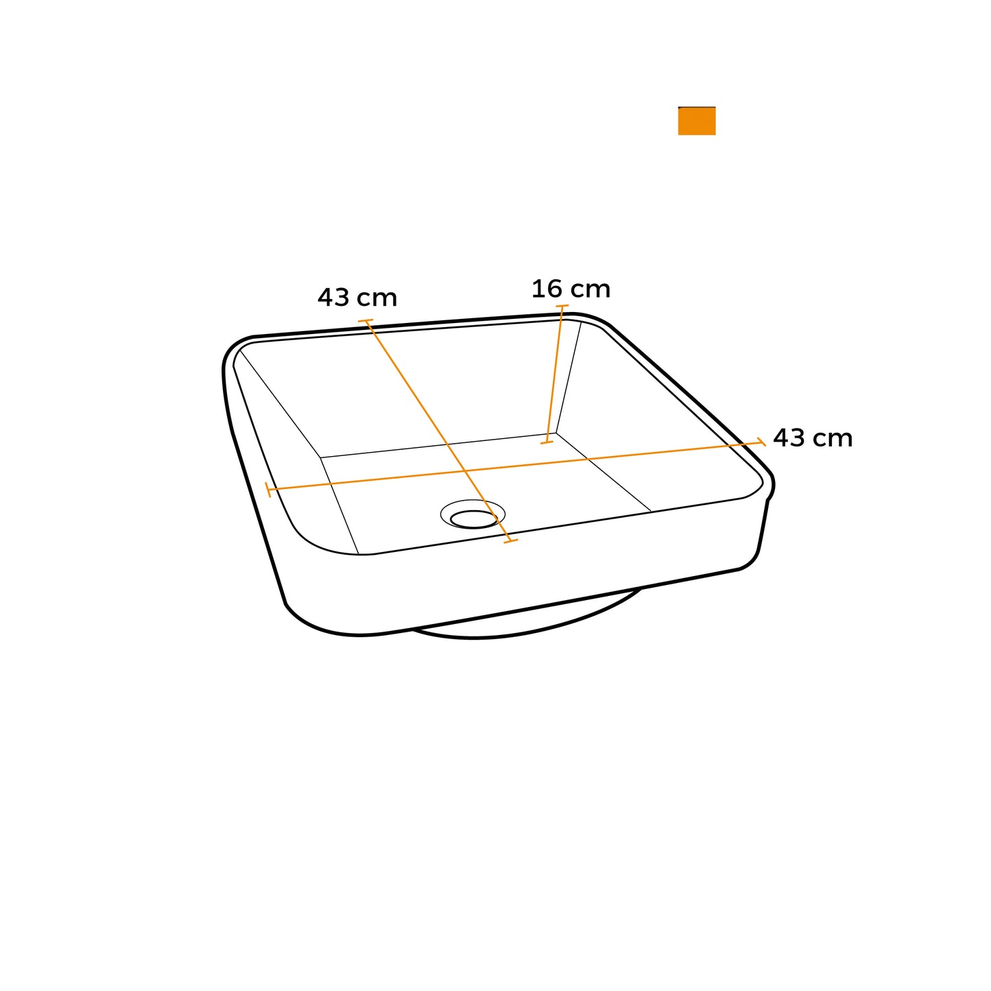 Bowl Loza (326) Mod.Cuadrado Blanco 43X43X16 - Fratelli