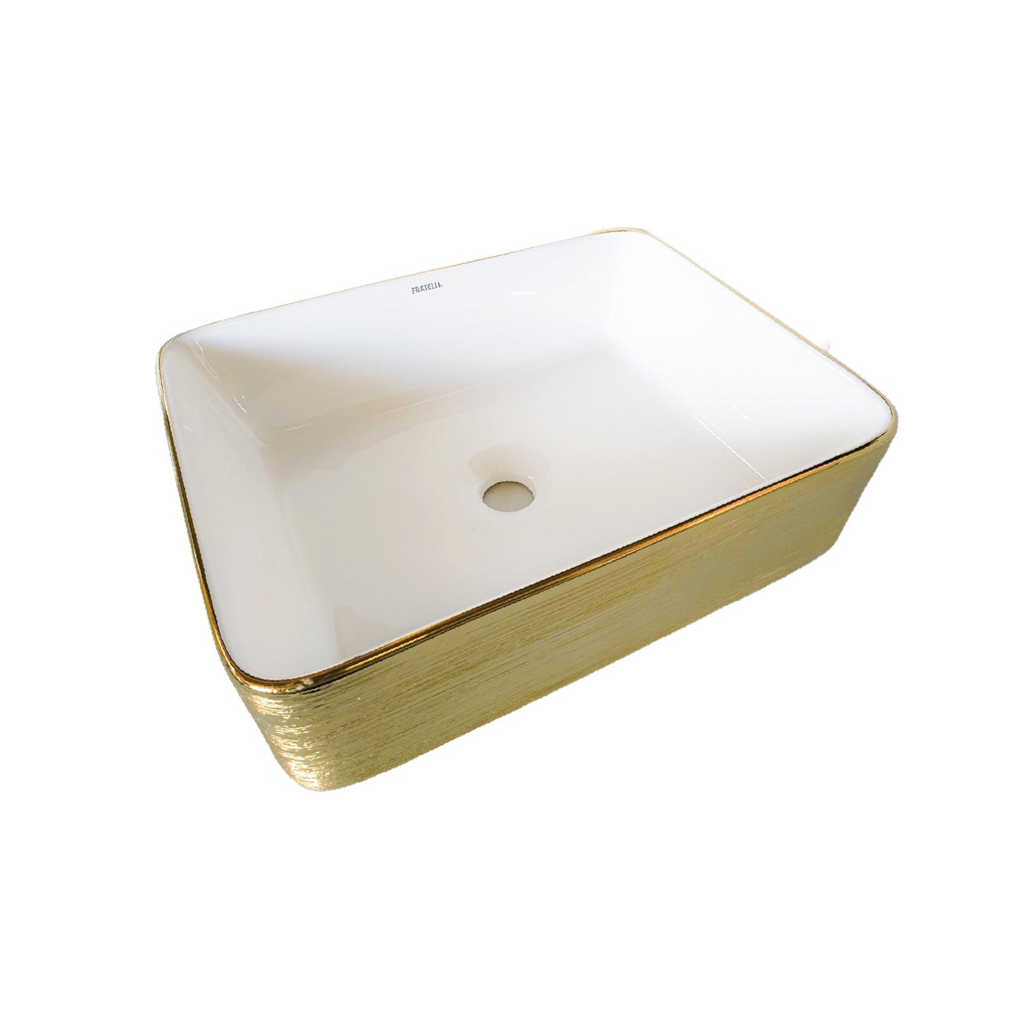 Bowl Loza (027/027D) Mod. Cuadrado Dorado Texturado 48X37X13 - Fratelli