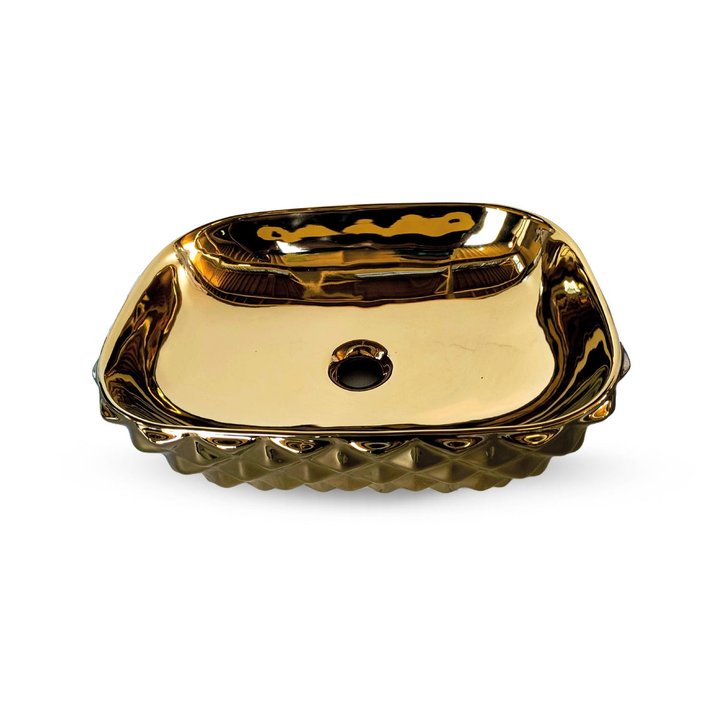 Bowl Loza (402-G) Mod. Rectangular Dorado Diamante 48X35.X5X13.5 - Fratelli