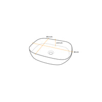 Bowl Loza (402-3) Mod. Rectangular Marmoleado Blanco C/Naranja Diamante 48X35.5X13.5 - Fratelli