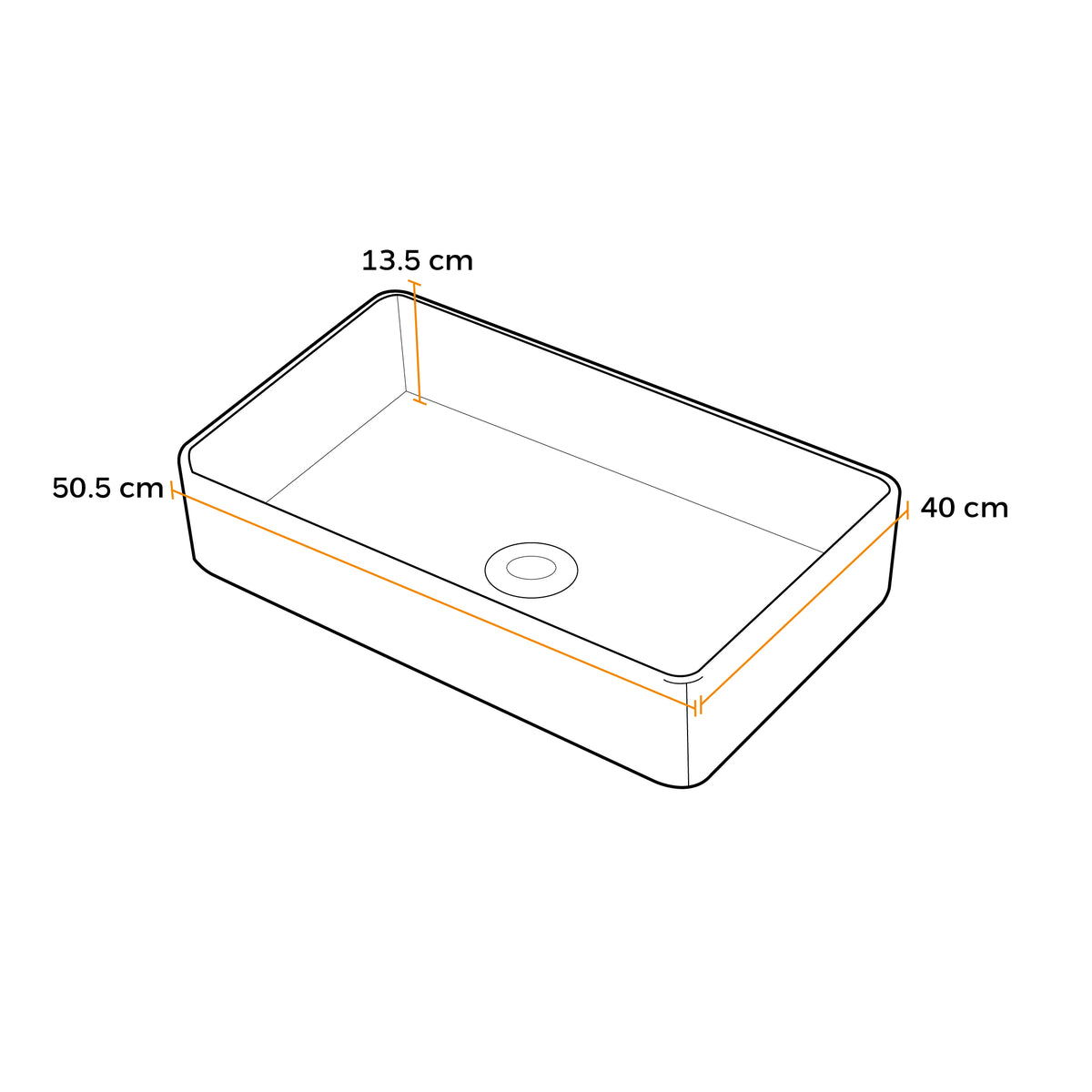 BOWL LOZA (152-A6) MOD. CUADRADO MARMOLEADO BLANCO C/NEGRO 50.5X40X13.5 - FRATELLI
