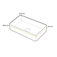BOWL LOZA (152-A6) MOD. CUADRADO MARMOLEADO BLANCO C/NEGRO 50.5X40X13.5 - FRATELLI