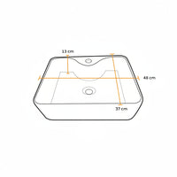 BOWL LOZA (120D-A6) MOD. CUADRADO MARMOLEADO BLANCO C/NEGRO 48X37X13 - FRATELLI