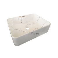 BOWL LOZA (120D-A6) MOD. CUADRADO MARMOLEADO BLANCO C/NEGRO 48X37X13 - FRATELLI