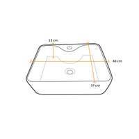 Bowl Loza (120D) Mod. Cuadrado Blanco C/Negro Matte 48X37X13 - Fratelli