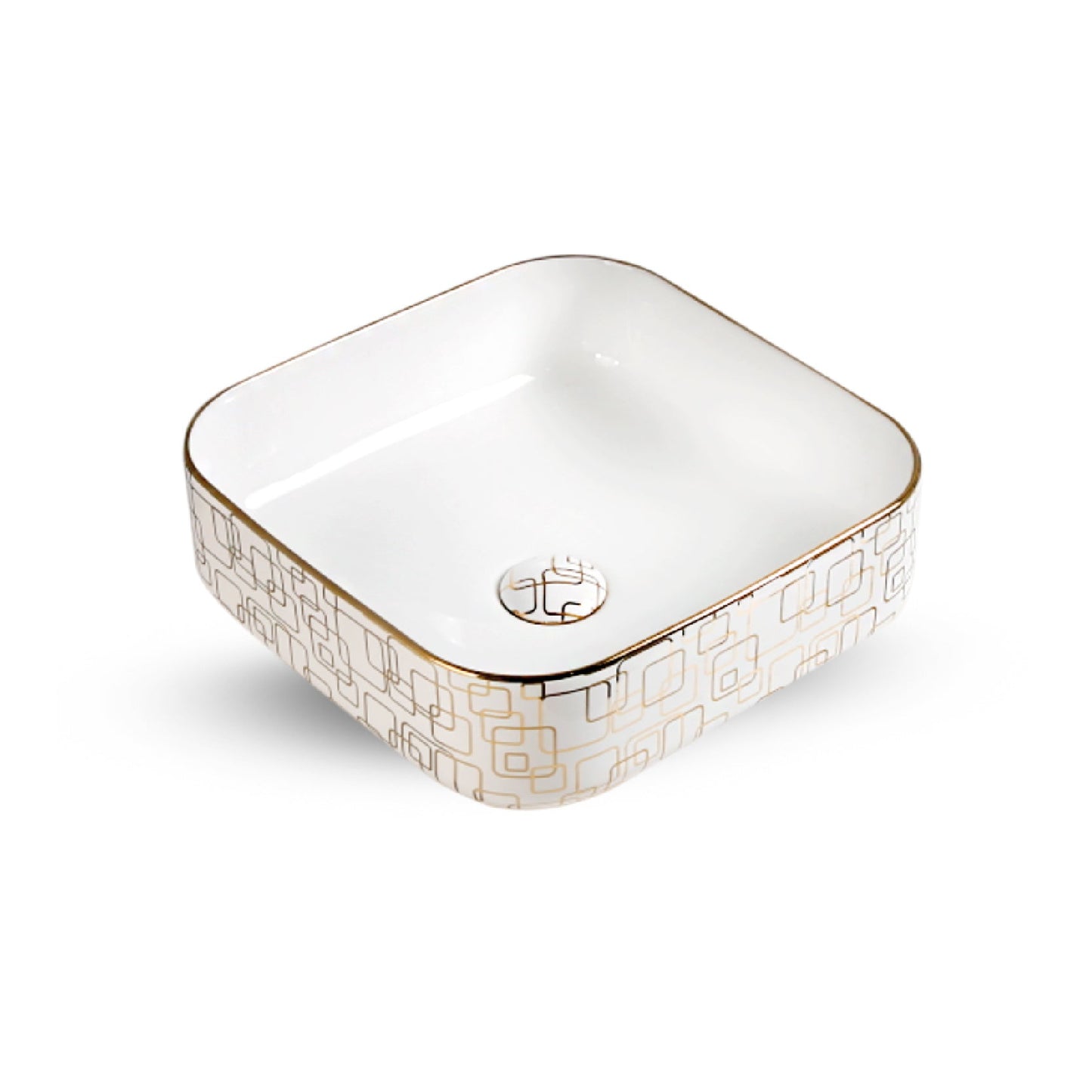 Bowl Loza (150) Mod. Cuadrado Blanco C/Beige 39X39X14 -Fratelli