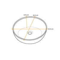 Bowl Loza (149) Mod. Circular Blanco C/Dorado 41.5X41.5X13.5 - Fratelli