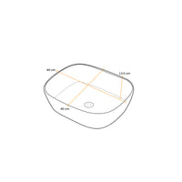 Bowl Loza (431) Mod. Cuadrado Blanco C/Dorado 40X40X13.5 - Fratelli