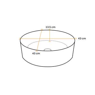 Bowl Loza (157) Mod. Circular Blanco C/Dorado 43X43X13.5 - Fratelli