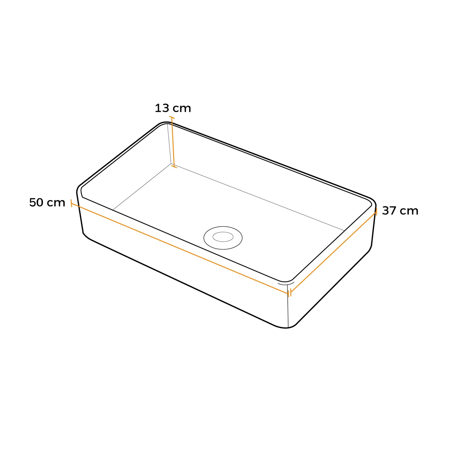 Bowl Loza (169) Mod. Rectangular Blanco C/Dorado 50X37X13 - Fratelli