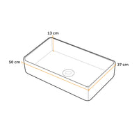 Bowl Loza (169) Mod. Rectangular Blanco C/Dorado 50X37X13 - Fratelli