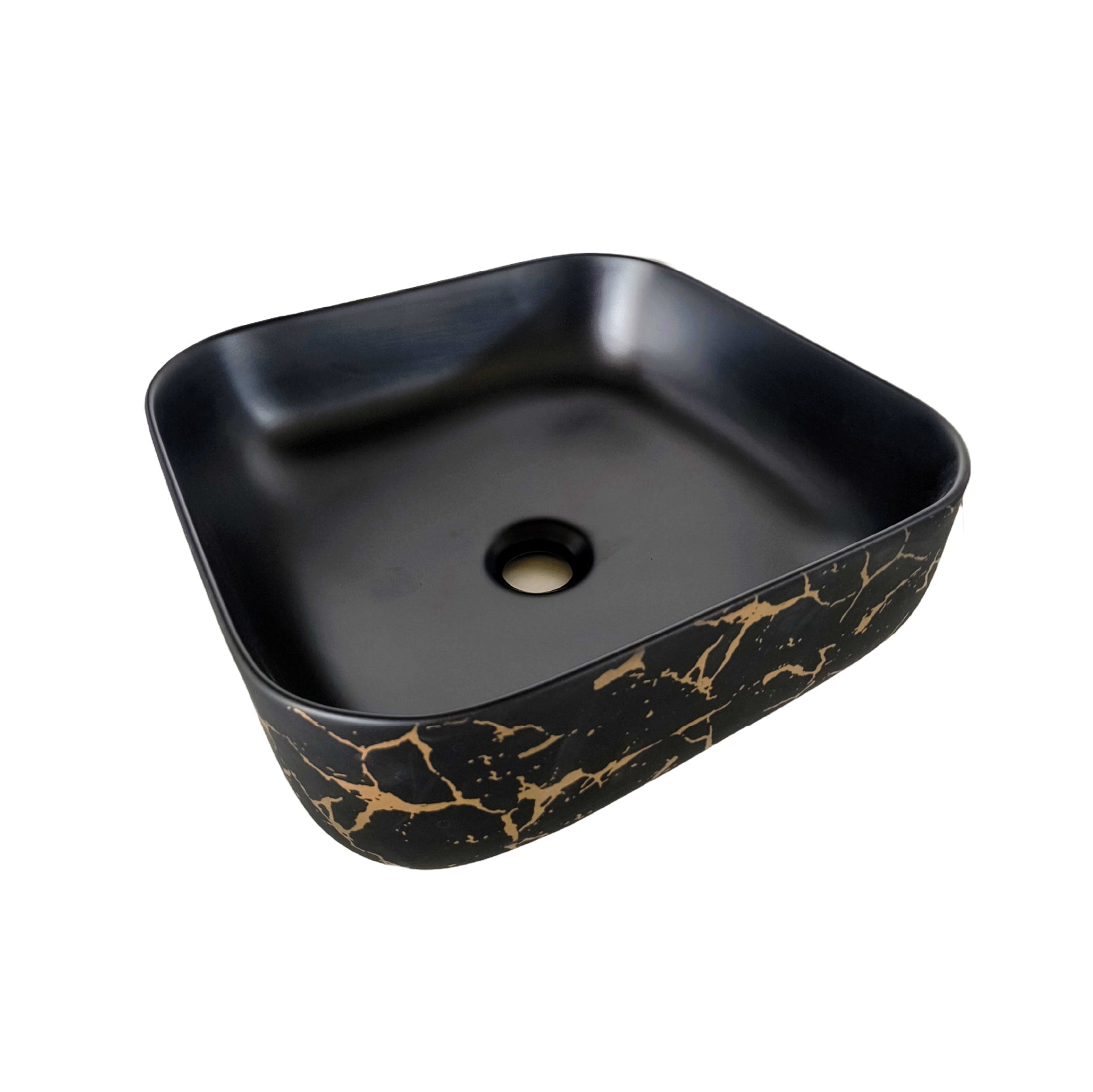 Bowl Loza (150) Mod. Cuadrado Negro Matte C/Beige 39X39X14 - Fratelli