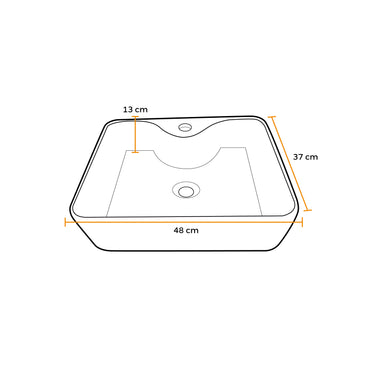 BOWL LOZA (526) MOD.RECTANGULO NEGRO 48X37X13 FRATELLI