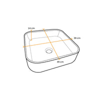 Bowl Loza (150) Mod. Cuadrado Blanco C/Negro 39X39X14 - Fratelli