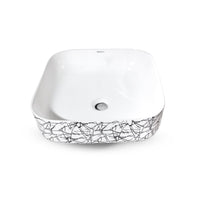 Bowl Loza (150) Mod. Cuadrado Blanco C/Negro 39X39X14 - Fratelli