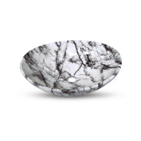 Bowl Loza (035) Mod. Ovalado Marmoleado Blanco C/Negro 40X33X14.5 - Fratelli