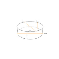 Bowl Loza (442 Wg) Mod. Circular Blanco C/Dorado Matte 43X43X16 - Fratelli