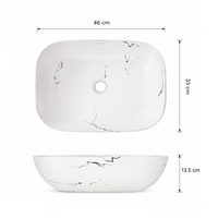 BOWL LOZA (P153M) MOD. CUADRADO BLANCO MARMOLEADO 46X33X13.5 FRATELLI