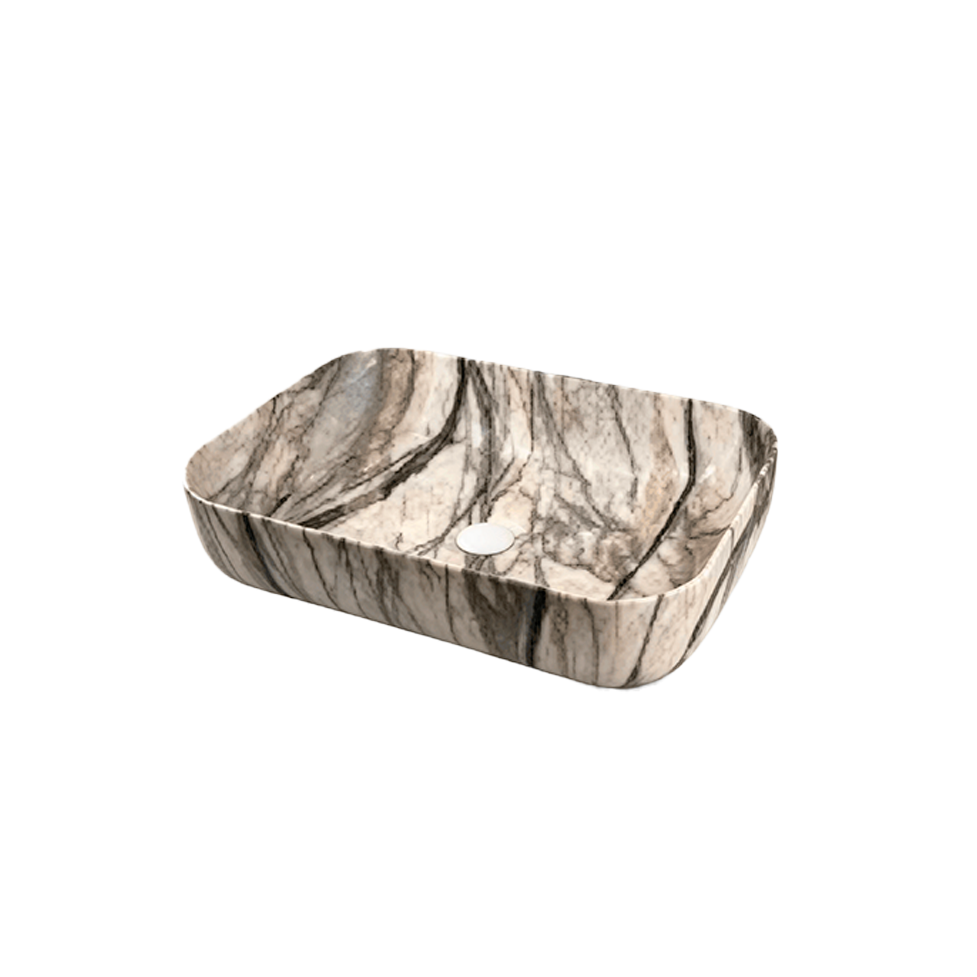 BOWL LOZA (6526-GM2) MOD. RECTANGULAR BEIGE MARMOLEADO 50X40X13.5 - FRATELLI