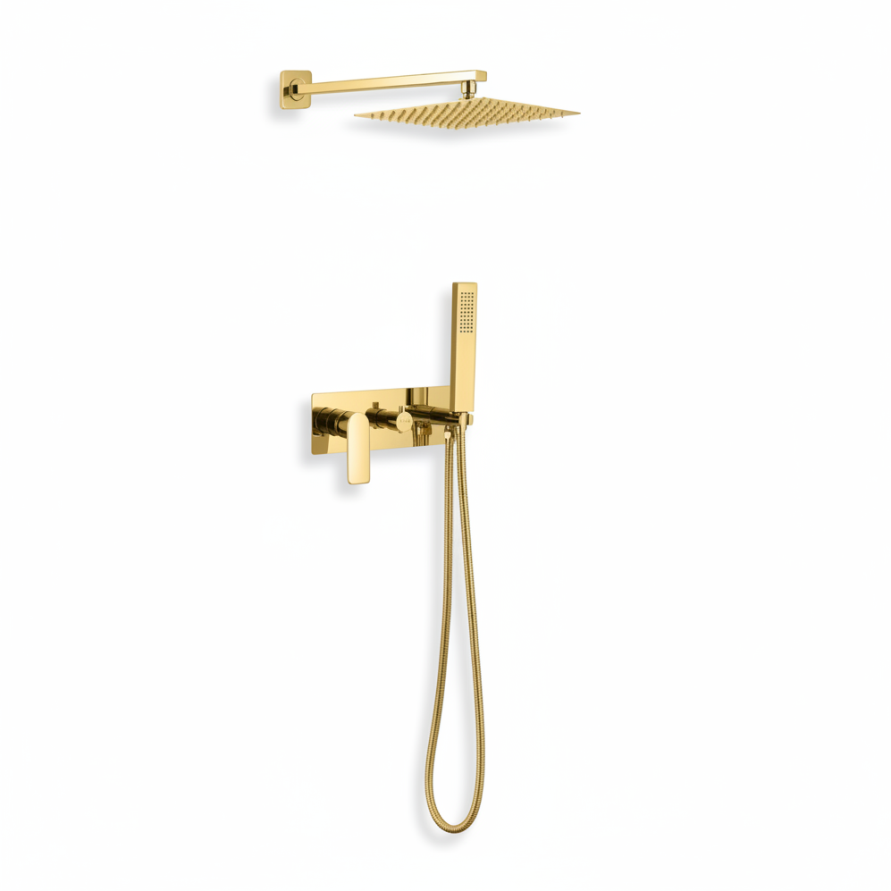 MEZCLADORA MONOC. MINIML. C/CABEZA DE DUCHA C/TEL. FB047 SANDS BRONCE GOLD - FRATELLI