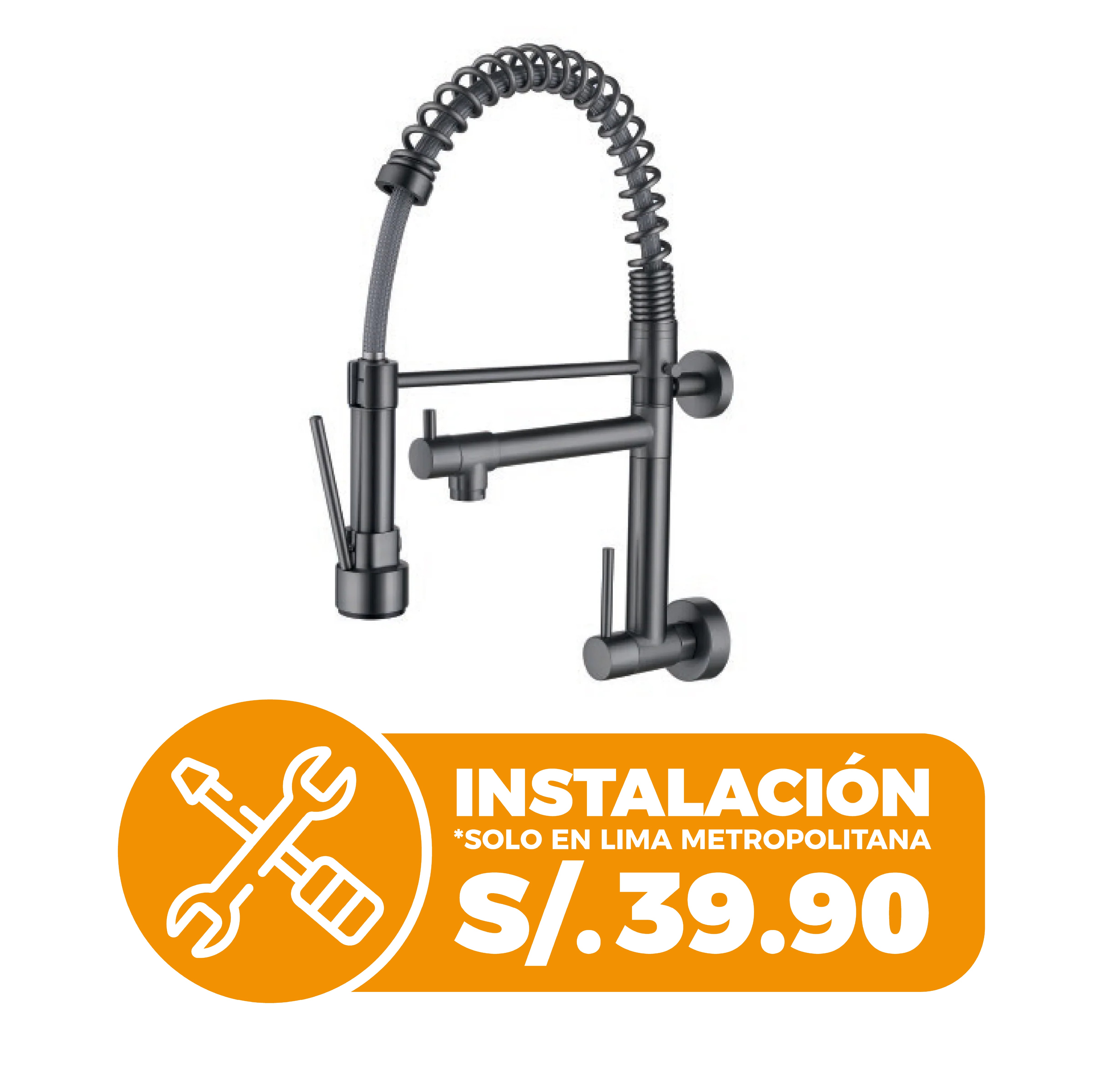 Llave P/Cocina Pared NVR-2 Bronce Gun Grey - Fratelli Premium