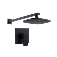 Mezcladora Monoc. Minimalista Canopla Cuadrada + Cabeza De Ducha 6012 Sands Bronce Black - Fratelli Premium