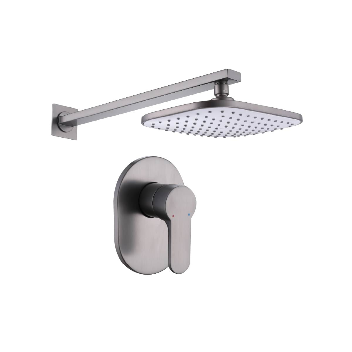 Mezcladora Monoc. Minimalista Canopla Ovalada +Cabeza De Ducha 6023 Sands Bronce Gun Grey - Fratelli Premium