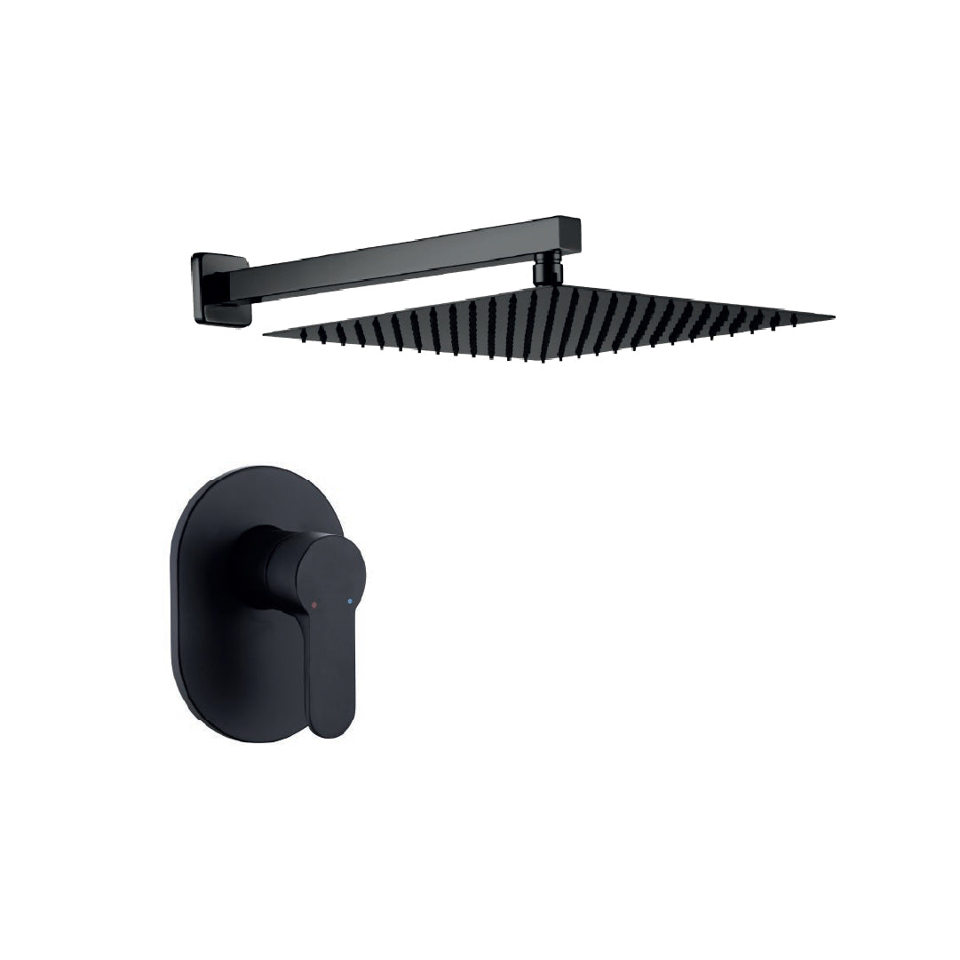 Mezcladora Monoc.Minimalista Canopla Ovalada + Cabeza De Ducha 6023 Sands Bronce Black - Fratelli Premium