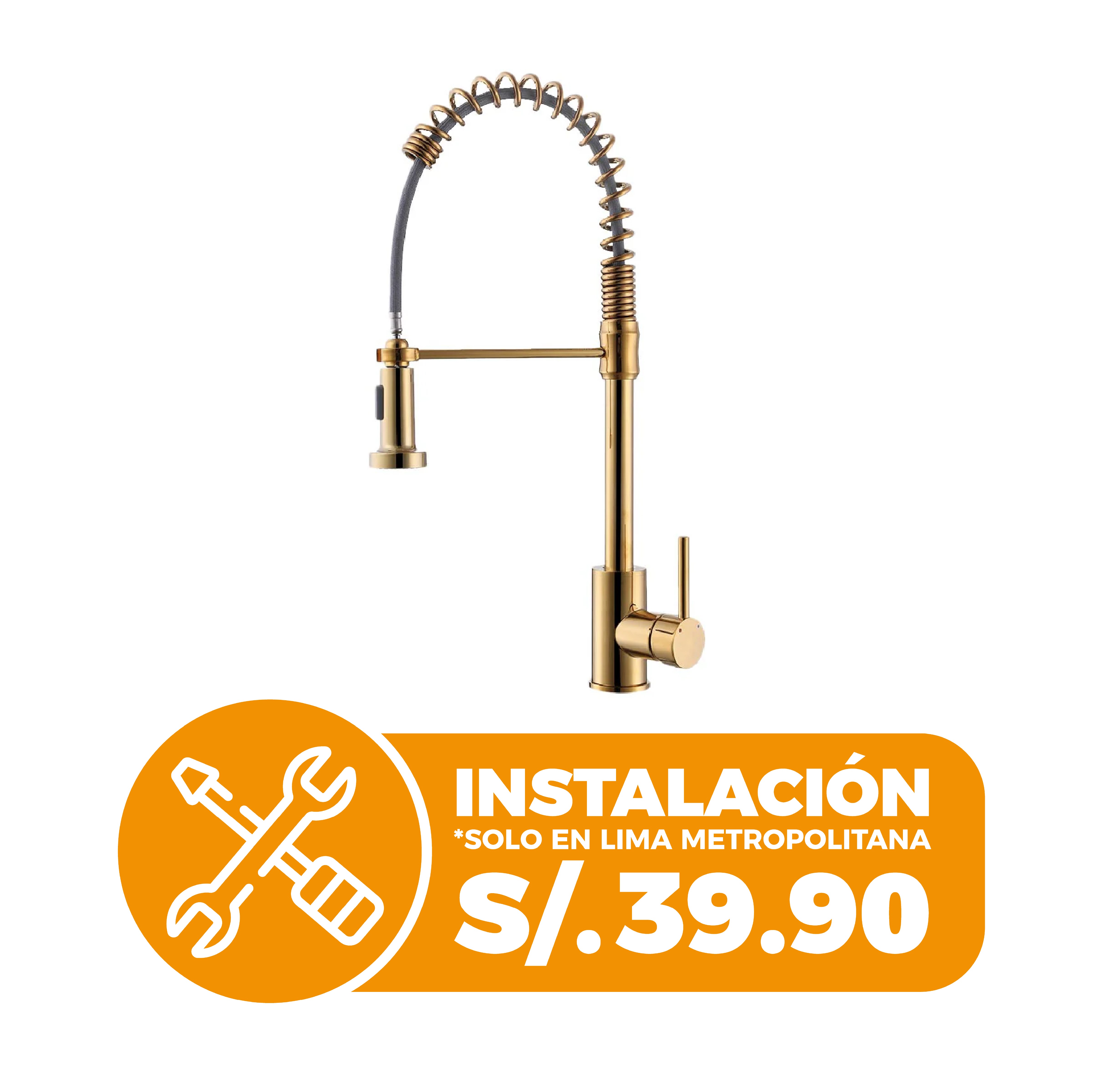 Mezcladora Monoc. P/Cocina Al Mueble NVR-1  Bronce Gold - Fratelli Premium