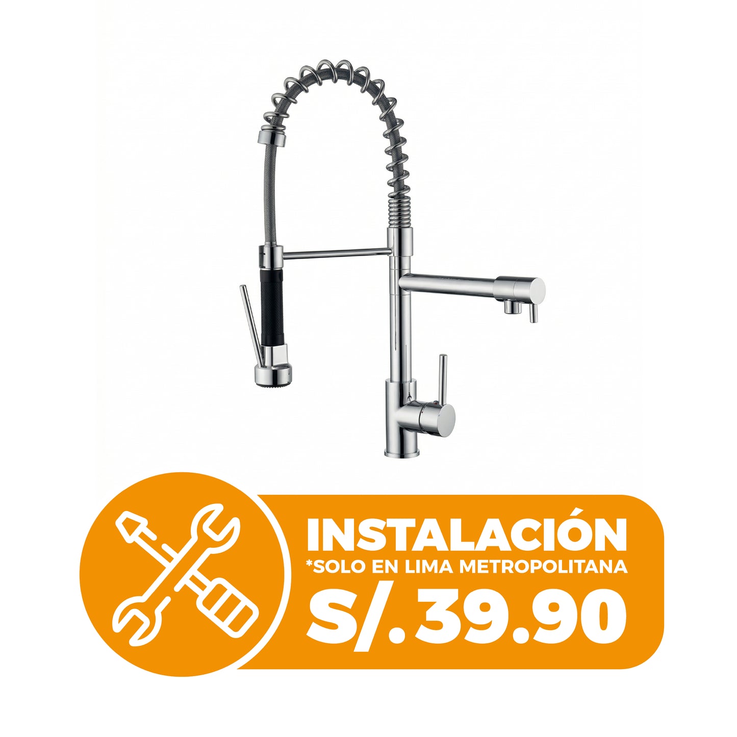 Mezcladora Monoc.P/Cocina Mueble NVR-2 Bronce Cromado - Fratelli Premium