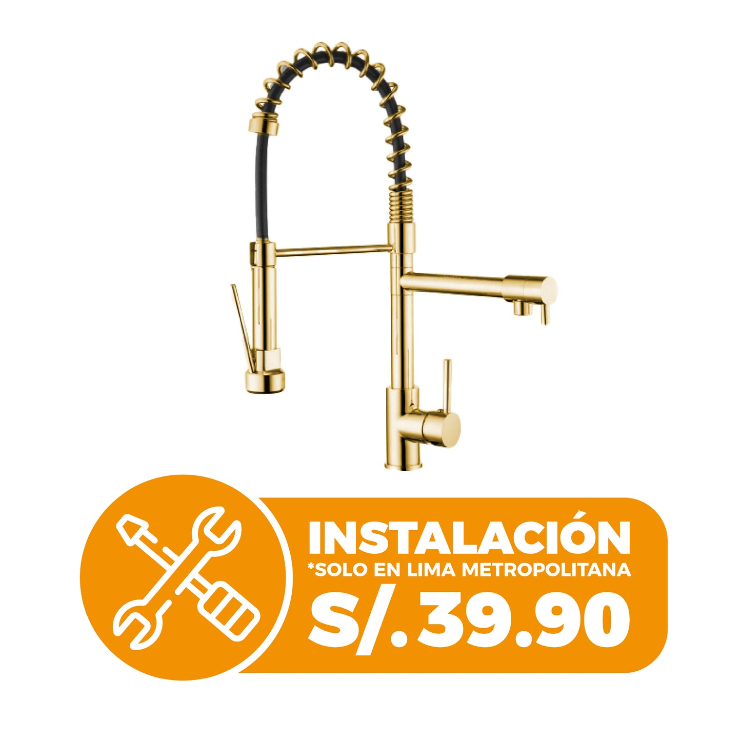 Mezcladora Monoc.P/Cocina Mueble Nvr-2 Bronce Gold - Fratelli Premium