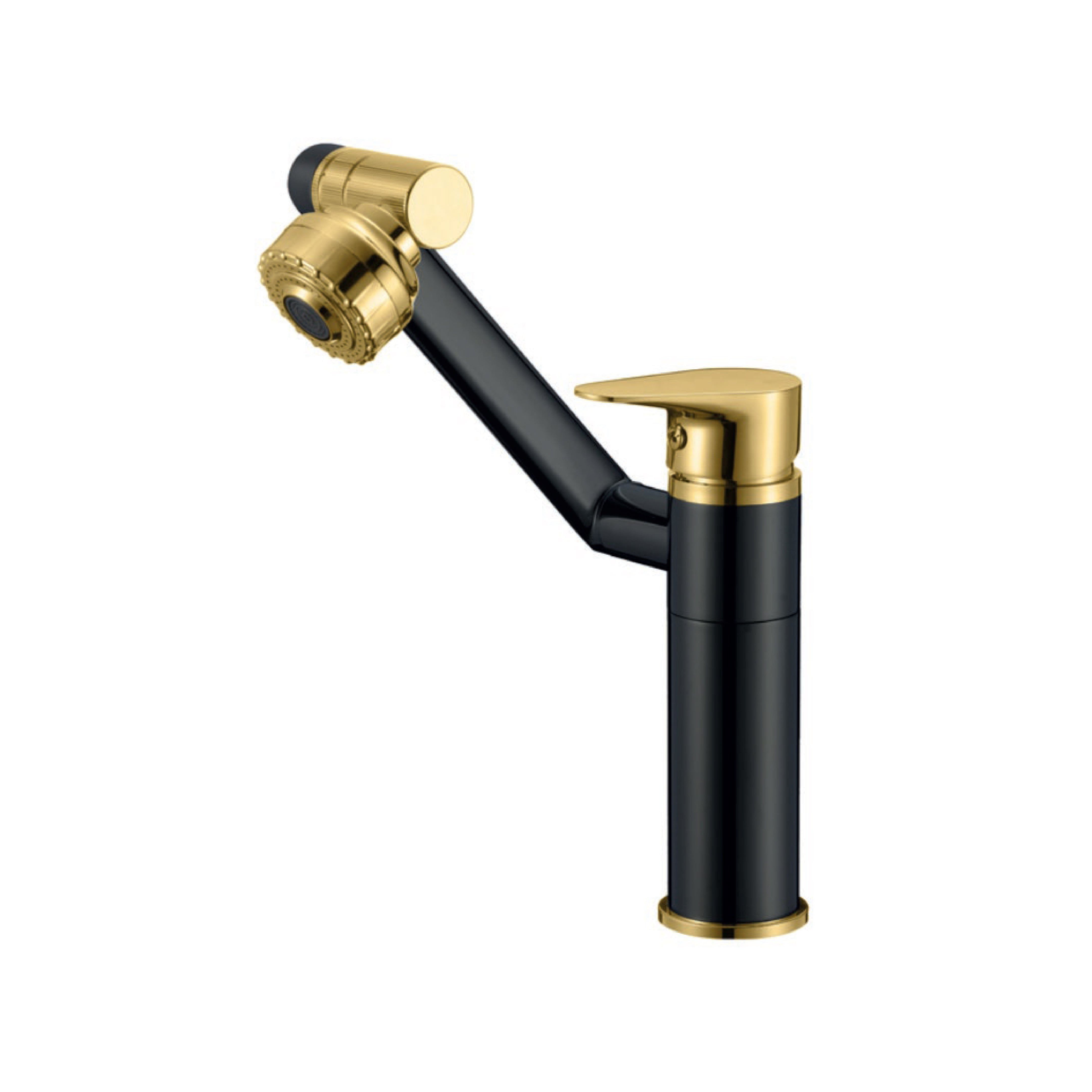 Mezcladora Giratoria P/Lavatorio Aurora C/2 Funciones - Black&Gold - Bronce - Fratelli