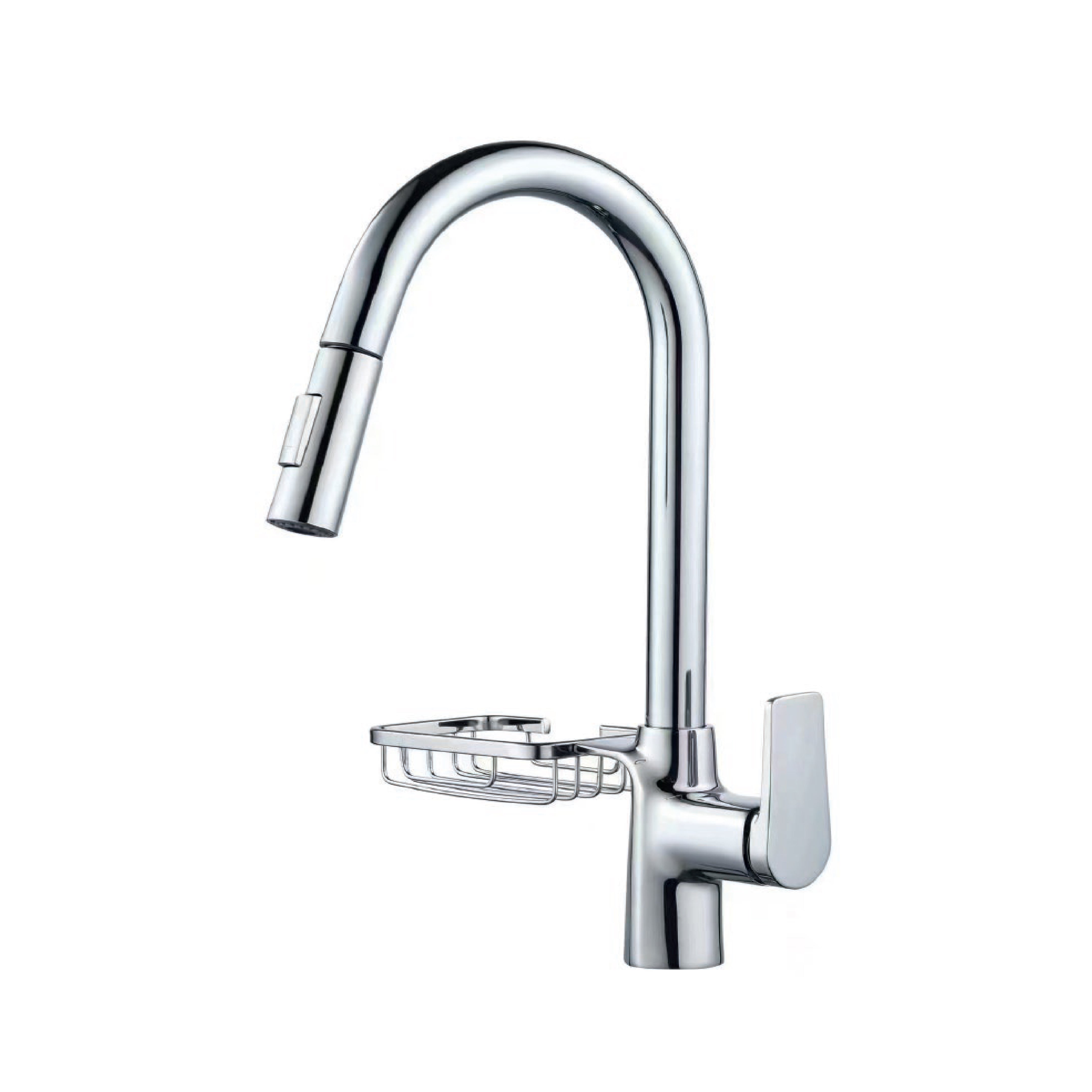 Mezcladora Monoc. P/Cocina al mueble extraíble Miami C/Jabonera C/2 Funciones Bronce Cromado - Fratelli Premium