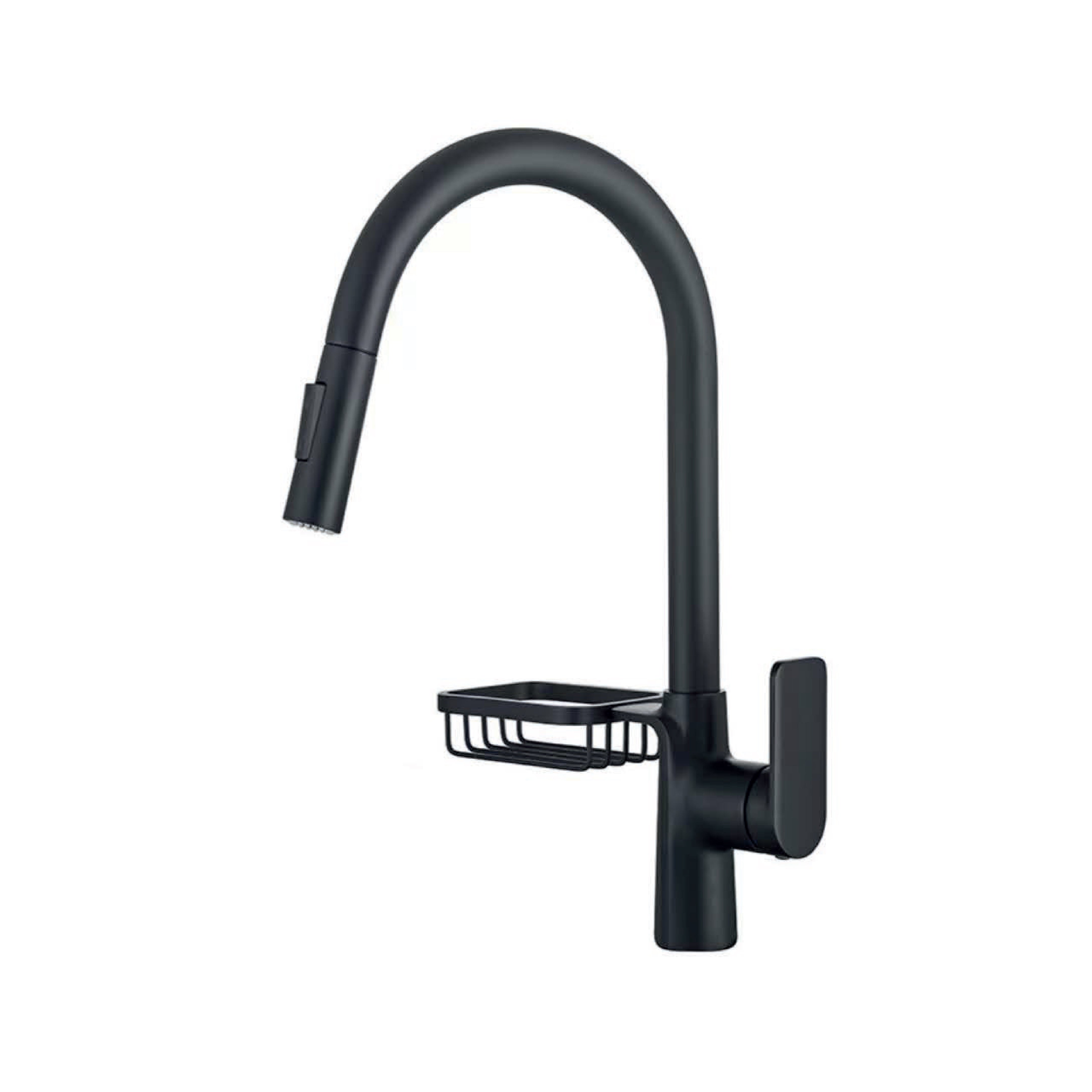 Mezcladora Monoc. P/Cocina al mueble extraíble Miami C/Jabonera C/2 Funciones Bronce Black - Fratelli Premium