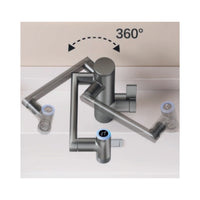 MEZCLADORA MONOC. P/LAVATORIO AL MUEBLE MODERNA HONGKONG ELEVABLE,  EXTRAÍBLE C/2 FUNCIONES BRONCE GUN GREY - FRATELLI PREMIUM