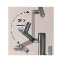 MEZCLADORA MONOC. P/LAVATORIO AL MUEBLE MODERNA HONGKONG ELEVABLE,  EXTRAÍBLE C/2 FUNCIONES BRONCE GUN GREY - FRATELLI PREMIUM