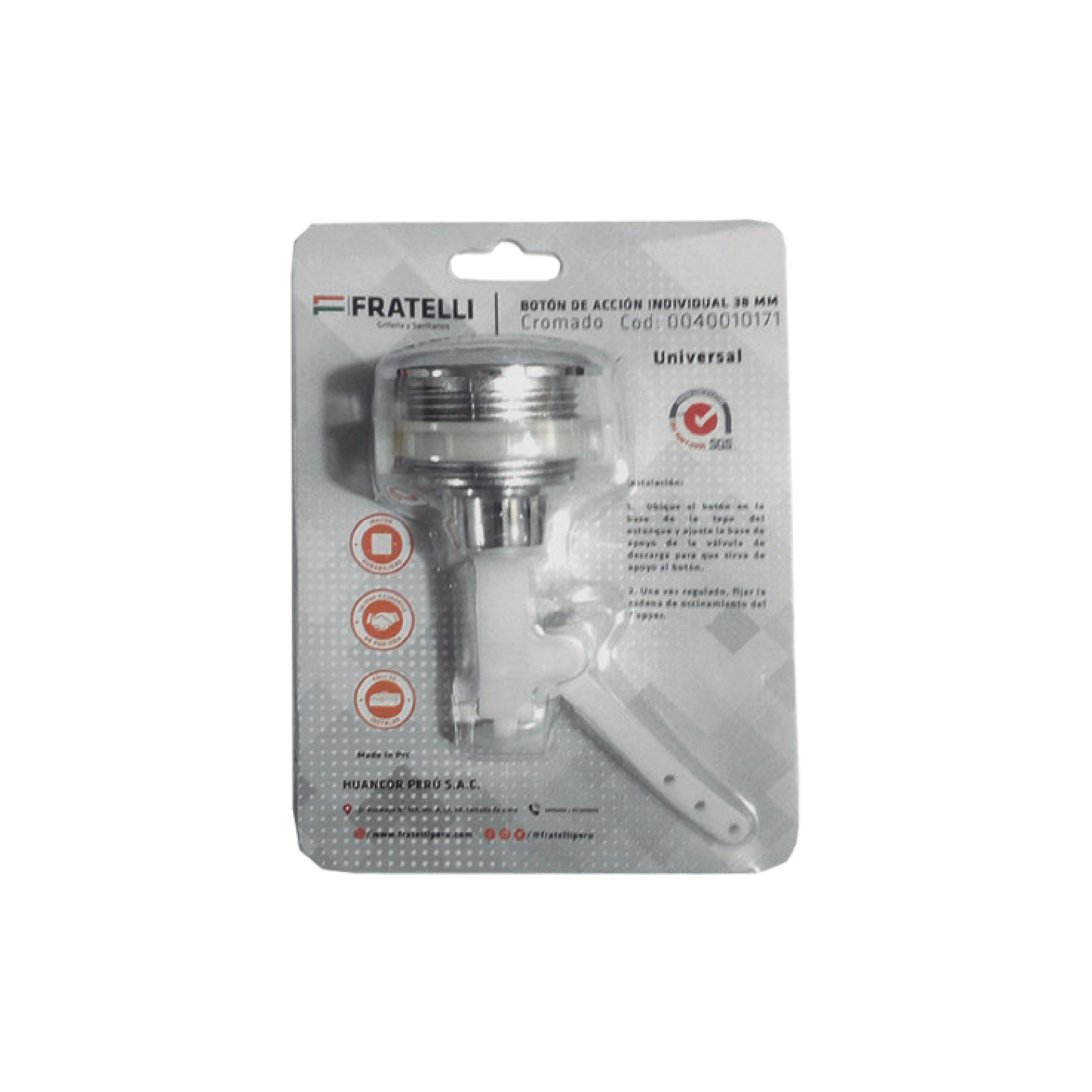 Acc. Boton Pulsador Simple 38 MM Universal Fratelli