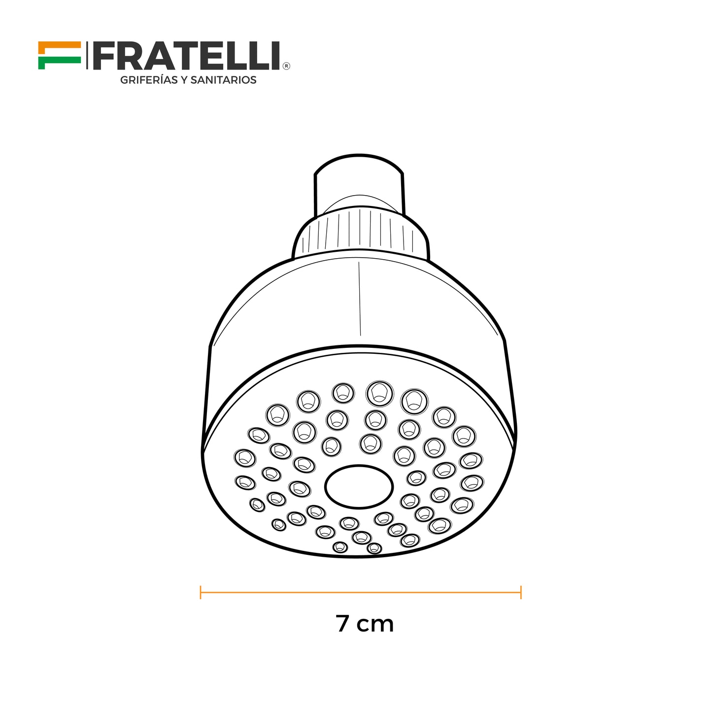 Cabeza De Ducha Sh-3048 De Abs Cromada (70Mm) Fratelli