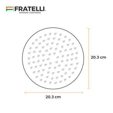 Cabeza D/Ducha+Brazo San Ands (6023-6024)  8" Black  Redonda - Fratelli