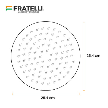 Cabeza D/Ducha Redonda 10" Acero 304 C/Brazo De 40 Cm Black - Fratelli