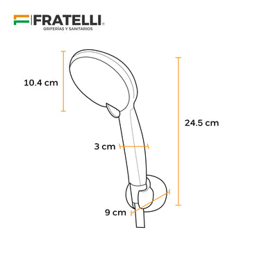 Ducha Telefono Cromada Con 5 Funciones Gn9016 C/Mang. Reforzada 1.80Mt Ss - Fratelli