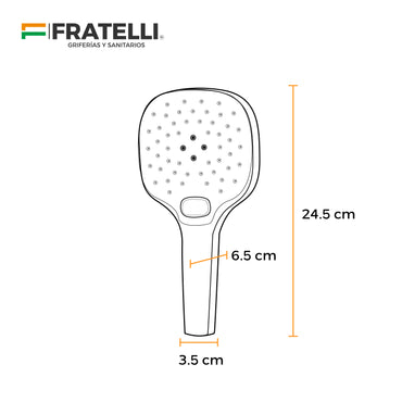 Ducha Telefono Cromada Con 3 Funciones S516 Con Barra Regulable Mang. Reforzada 1.80Mt Ss Fratelli